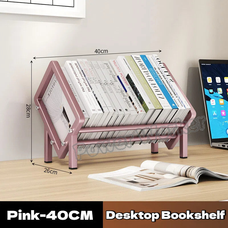 Sloped Tilting Carbon Steel Desktop Book shelf, Table Display Organizer for Office Document CD Storage