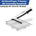 A4 Guillotine Paper Trimmer Cutter,12 Sheets Anti‑Slip Cutting Machine with Ruler for Office School Stationery