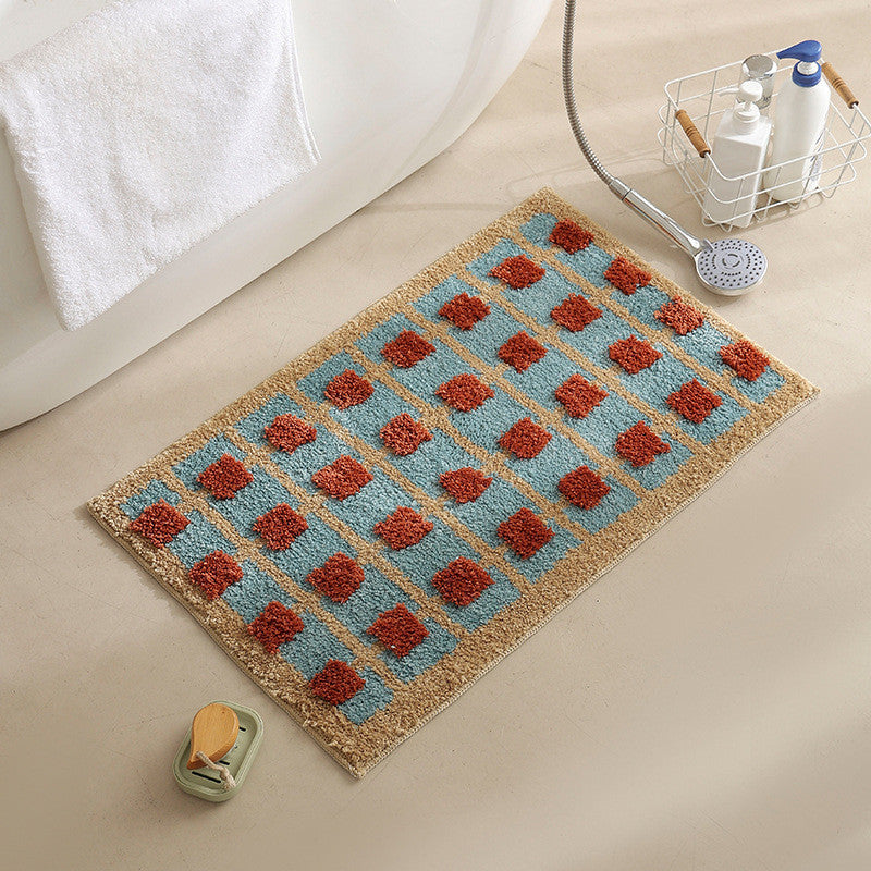 Retro-Style Bathroom Floor Mat Super Absorbent, Quick-Drying, Non-Slip, Stain-Resistant Carpet