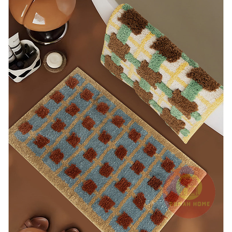 Retro-Style Bathroom Floor Mat Super Absorbent, Quick-Drying, Non-Slip, Stain-Resistant Carpet