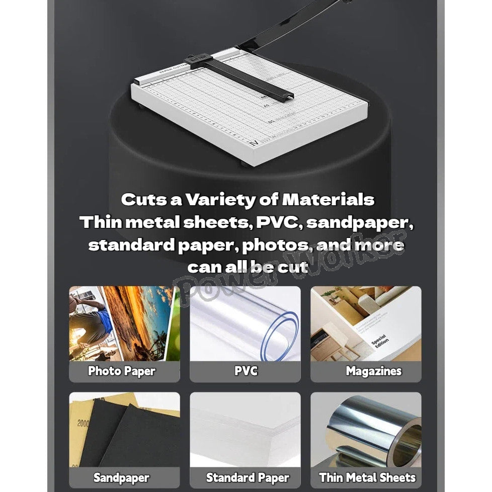 A4 Guillotine Paper Trimmer Cutter,12 Sheets Anti‑Slip Cutting Machine with Ruler for Office School Stationery