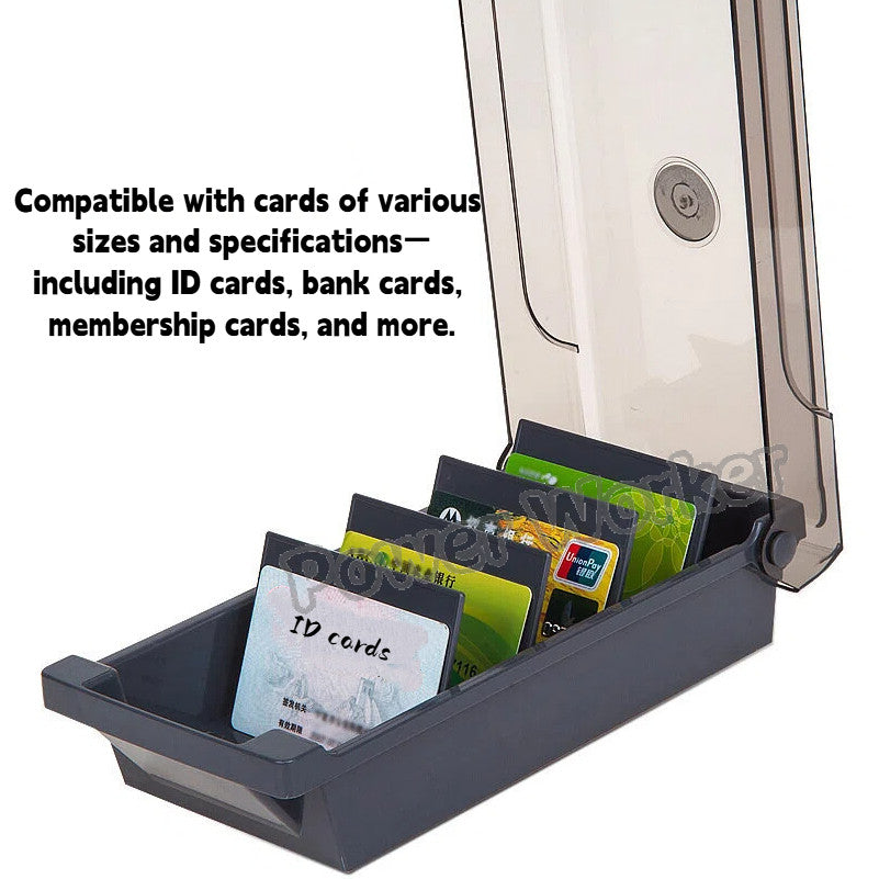 Desktop Business Card Storage Organizer Box, Large Capacity with Dividers & A‑Z Index Tabs for Office CardCase