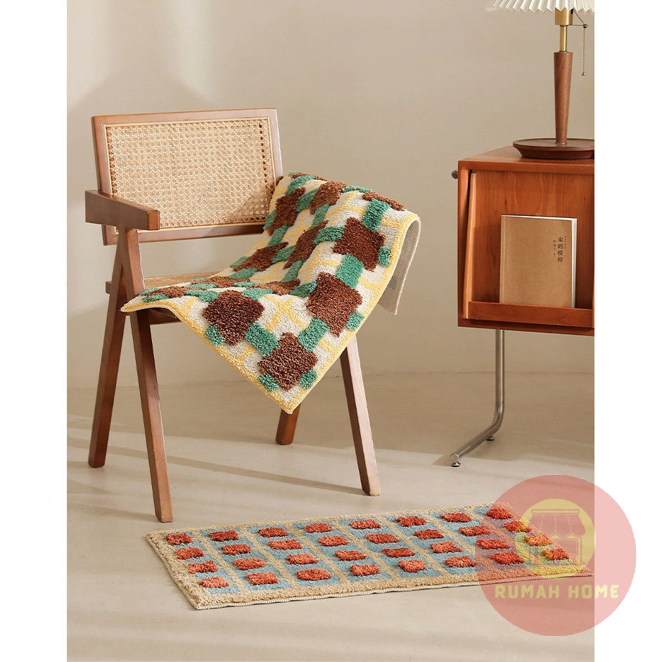 Retro-Style Bathroom Floor Mat Super Absorbent, Quick-Drying, Non-Slip, Stain-Resistant Carpet