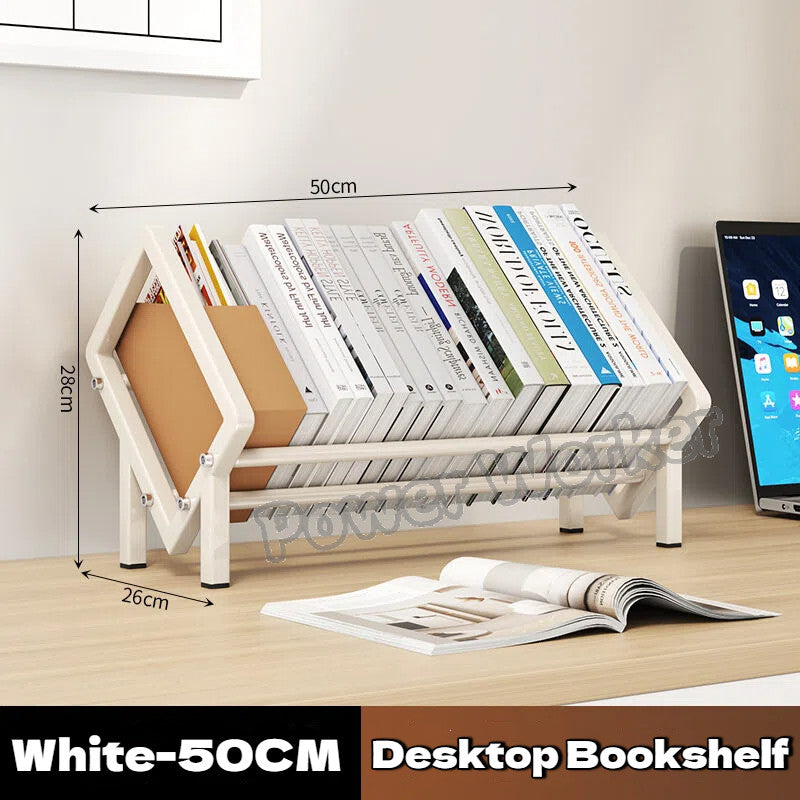 Sloped Tilting Carbon Steel Desktop Book shelf, Table Display Organizer for Office Document CD Storage