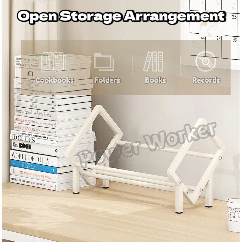 Sloped Tilting Carbon Steel Desktop Book shelf, Table Display Organizer for Office Document CD Storage