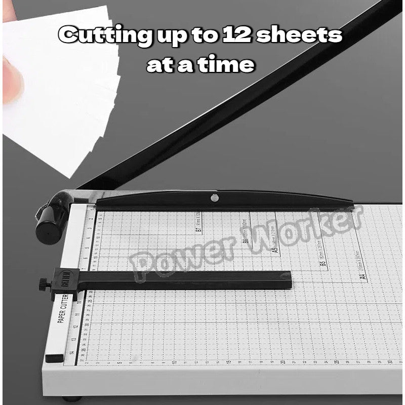 A4 Guillotine Paper Trimmer Cutter,12 Sheets Anti‑Slip Cutting Machine with Ruler for Office School Stationery
