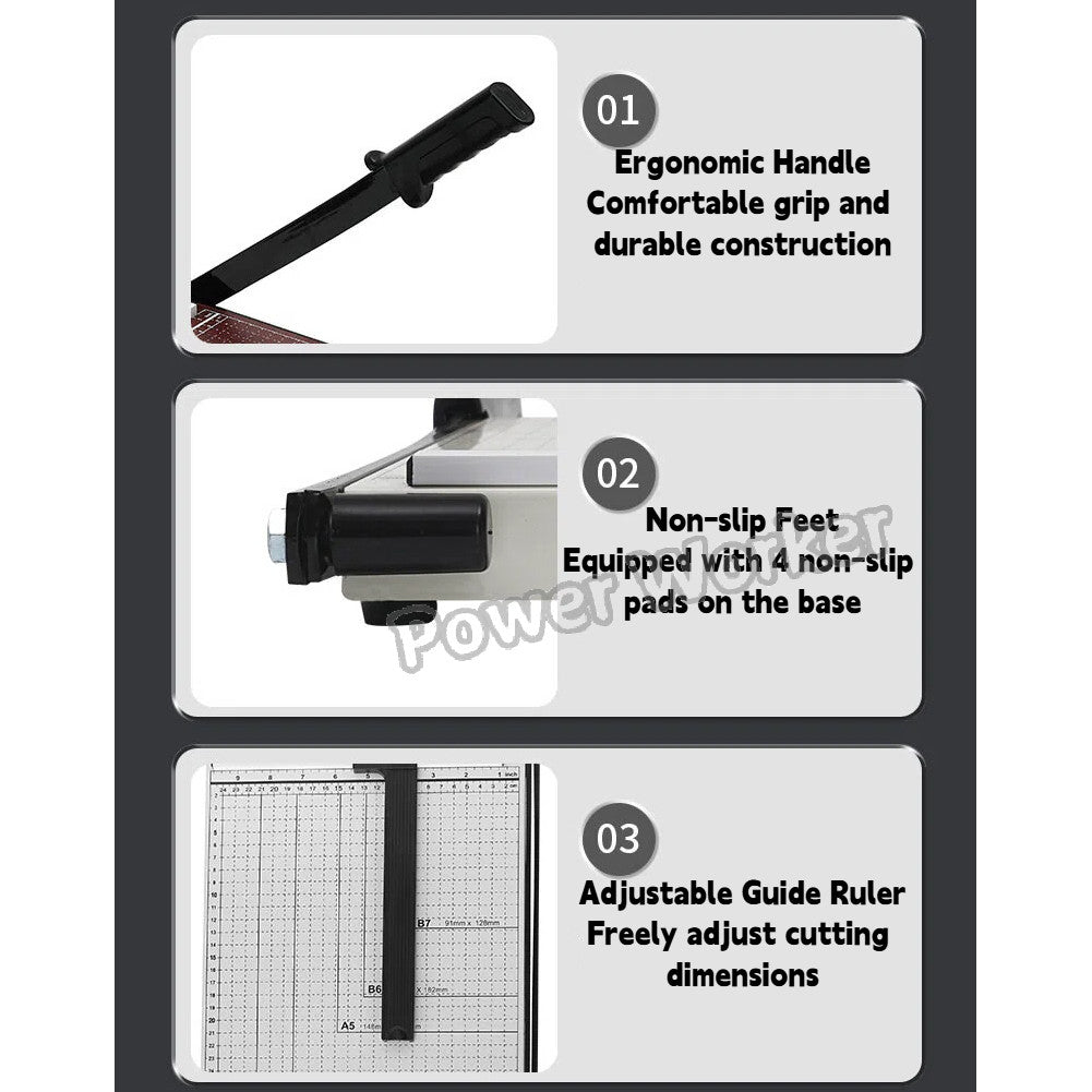 A4 Guillotine Paper Trimmer Cutter,12 Sheets Anti‑Slip Cutting Machine with Ruler for Office School Stationery