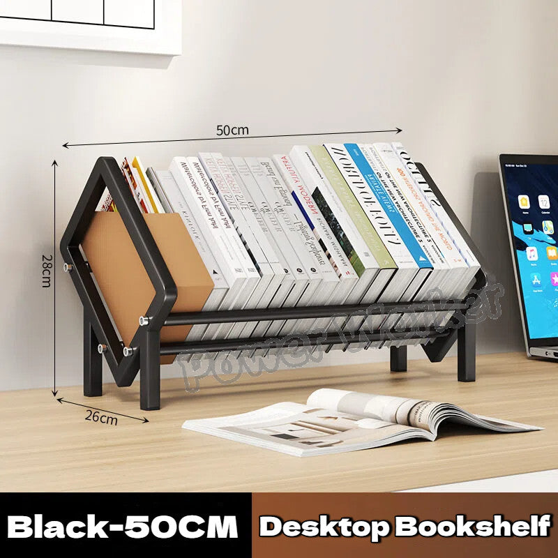 Sloped Tilting Carbon Steel Desktop Book shelf, Table Display Organizer for Office Document CD Storage