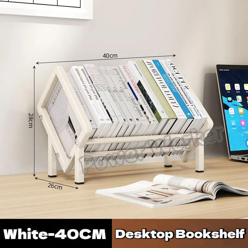 Sloped Tilting Carbon Steel Desktop Book shelf, Table Display Organizer for Office Document CD Storage