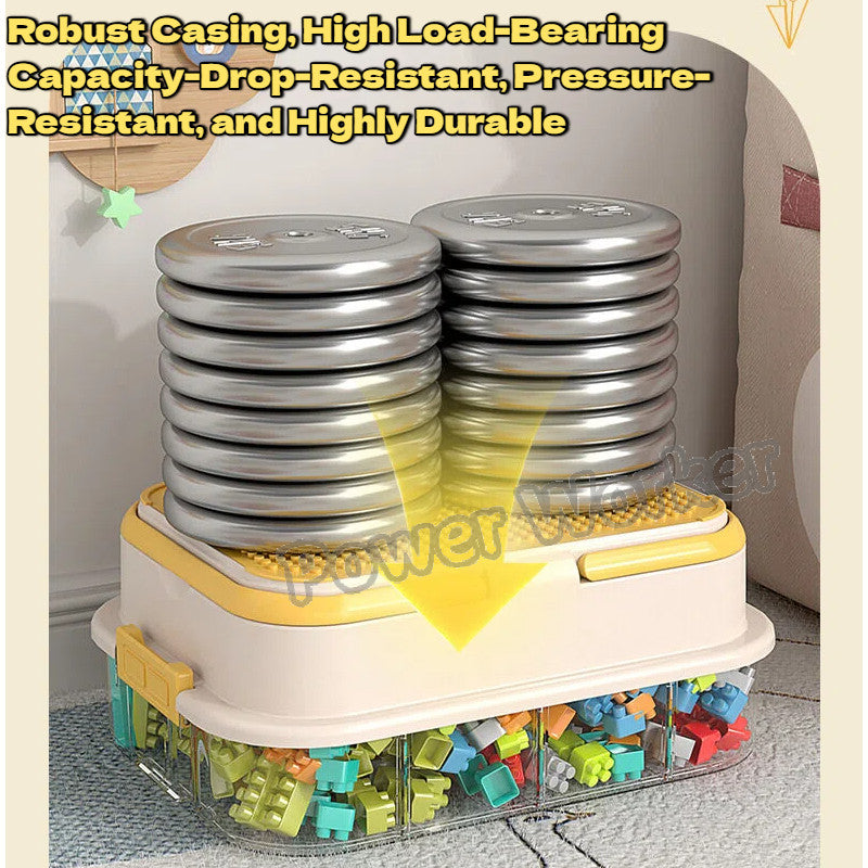 1/2/3Tier Stackable Building Block Storage Box for Kids | Small Toy Organizer with Lid | Transparent Container