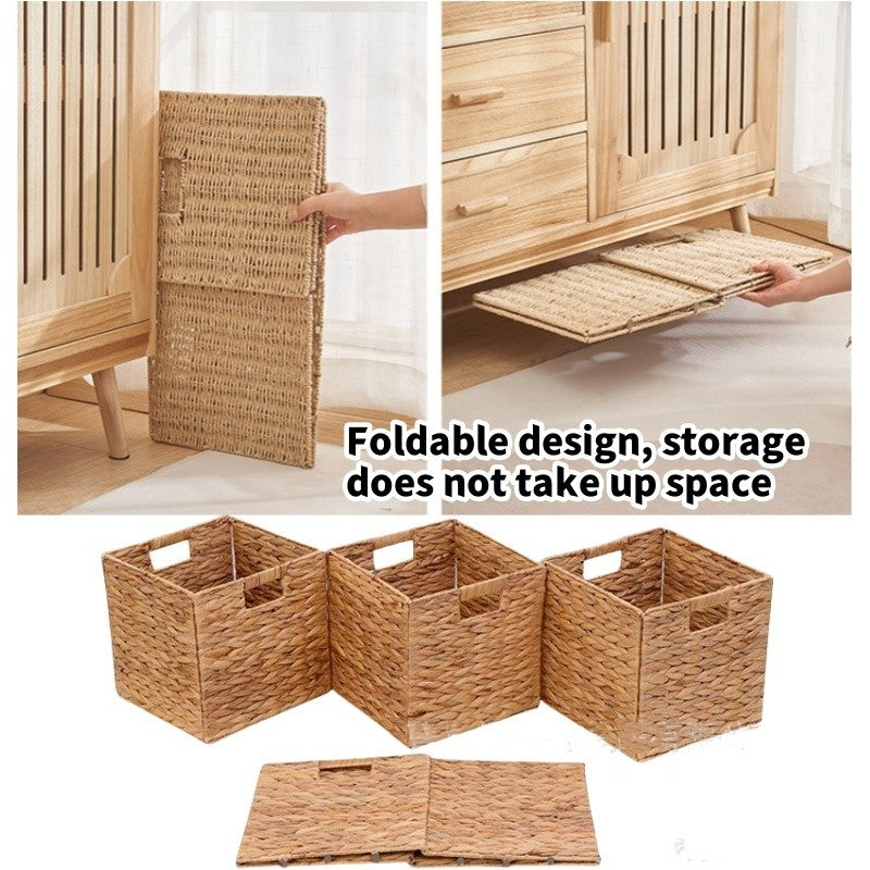 TasBagShop Hand-woven Basket Foldable Laundry Basket Toy Clothing Storage KALLAX Collapsible