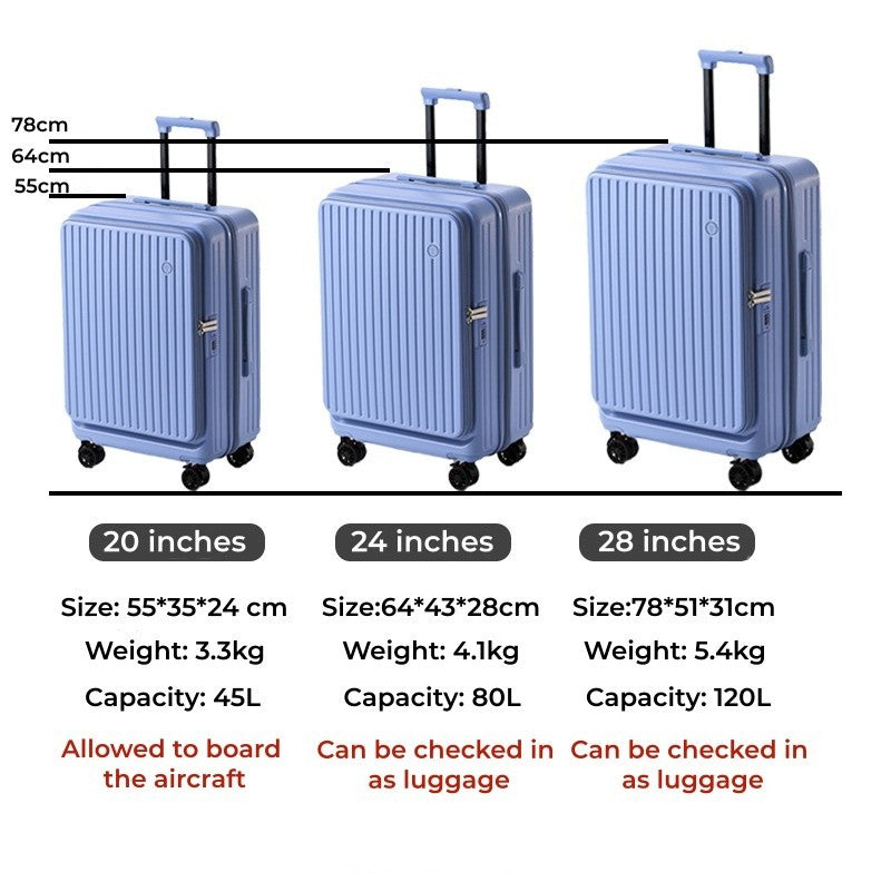 20/28 Inch Expandable Luggage, Lightweight Rolling Suitcase with Cup Holder, Multifunctional Travel Trolley