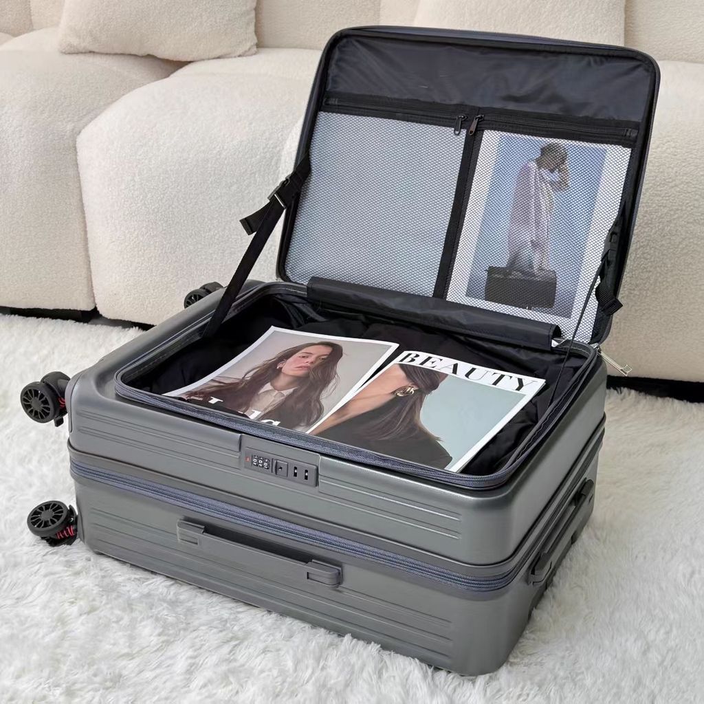 20/28 Inch Expandable Luggage, Lightweight Rolling Suitcase with Cup Holder, Multifunctional Travel Trolley