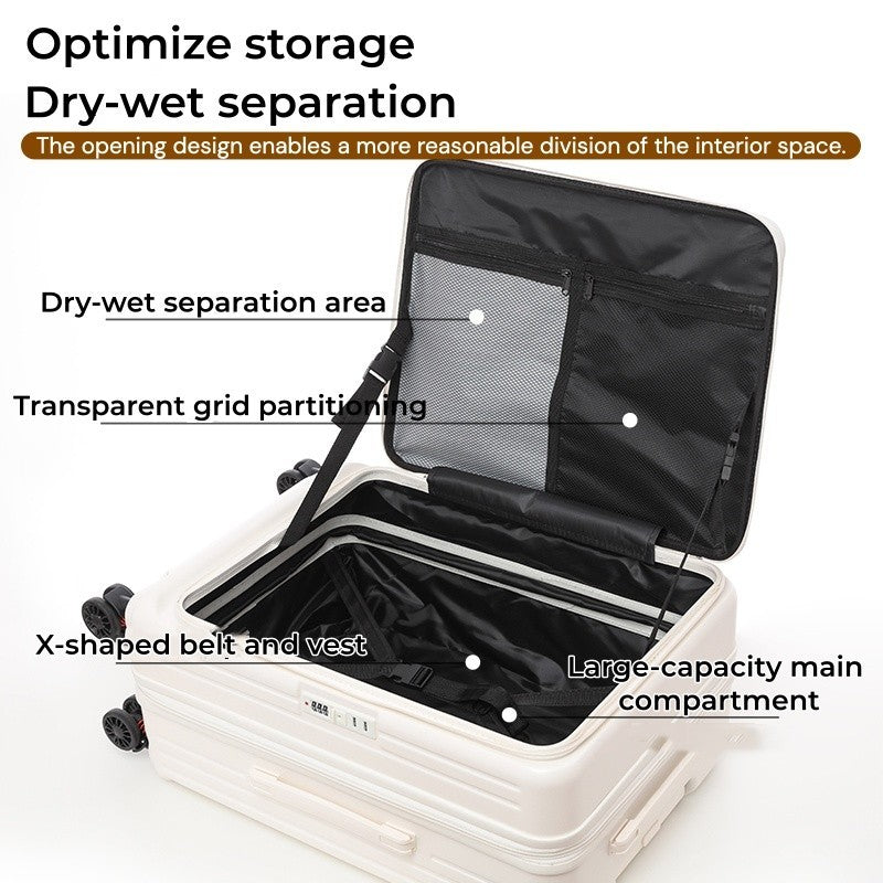 20/28 Inch Expandable Luggage, Lightweight Rolling Suitcase with Cup Holder, Multifunctional Travel Trolley