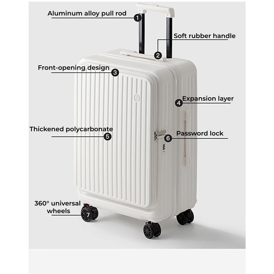 20/28 Inch Expandable Luggage, Lightweight Rolling Suitcase with Cup Holder, Multifunctional Travel Trolley