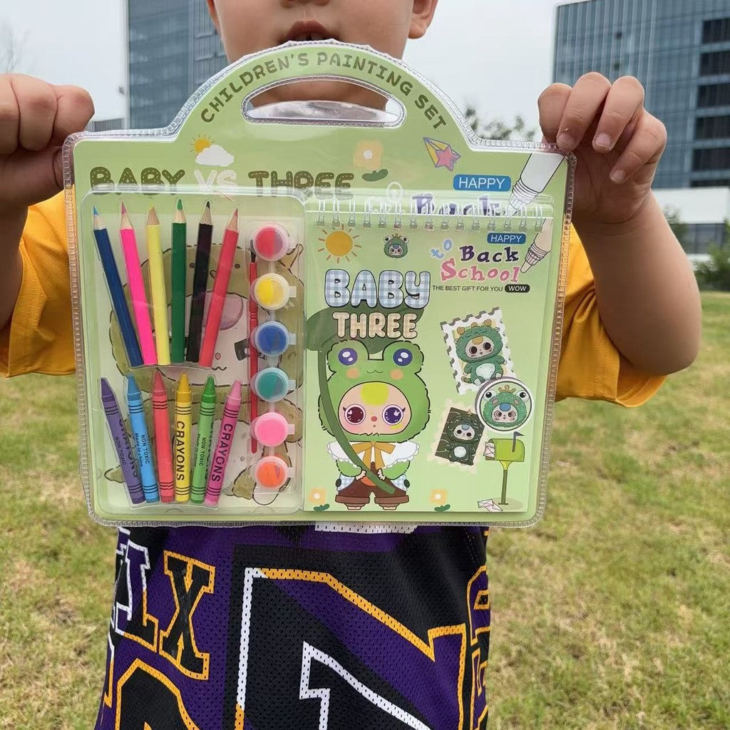 SG Children's Painting Set Stationery Gift Box Cartoon Drawing Book Goodie Bag Kids Birthday Party Gift Set