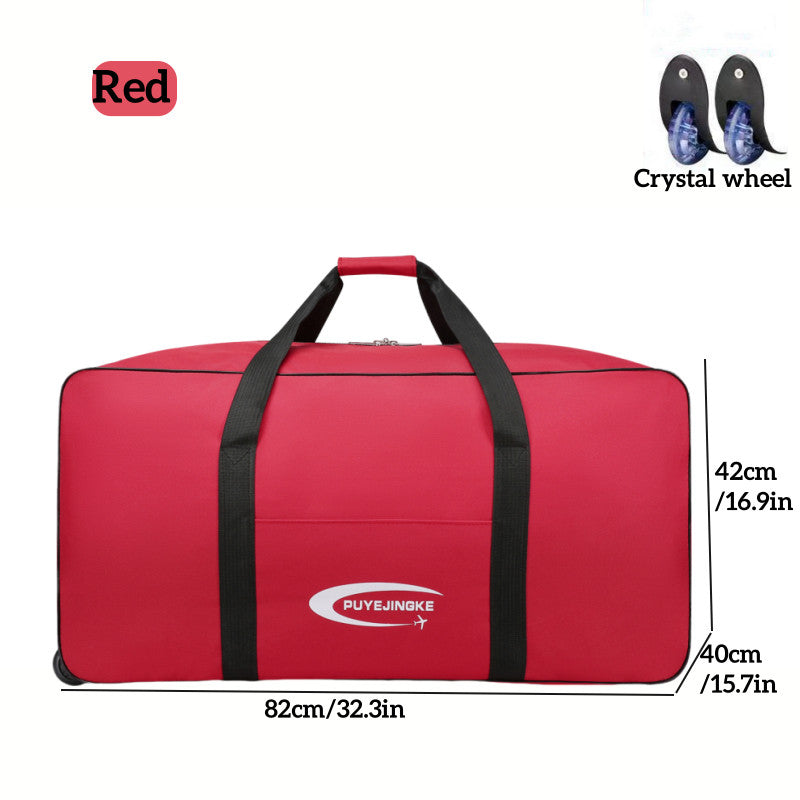 Tas Large-capacity Travel Bag with Wheels Oxford Cloth Foldable Luggage beg Duffle Weekender Bag
