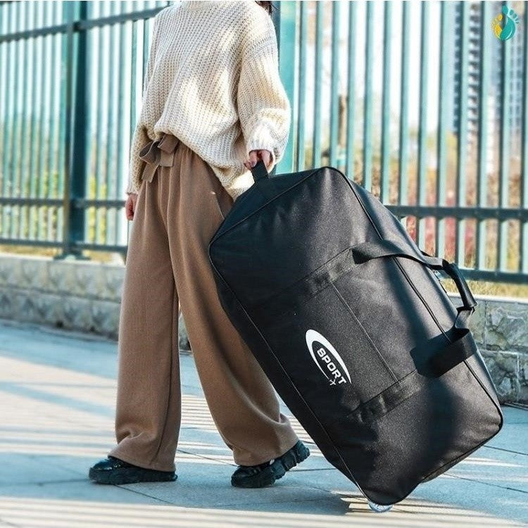 Tas Large-capacity Travel Bag with Wheels Oxford Cloth Foldable Luggage beg Duffle Weekender Bag