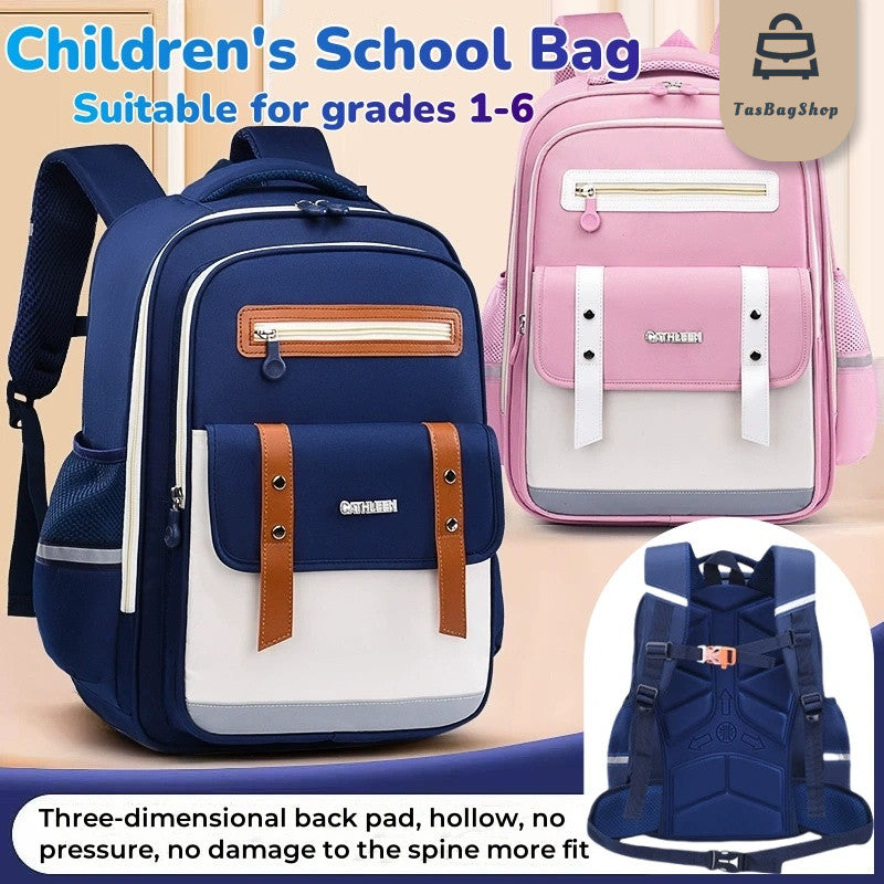 Tasbag Kids School Bag Ergonomic School Backpack for Grades 1-6