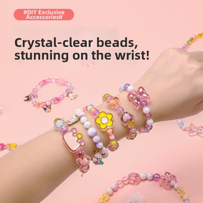 SG Kids DIY Bead Stringing Kit Crystal Bracelet/Necklace/Hand Pendant / Acrylic Puzzle Toys