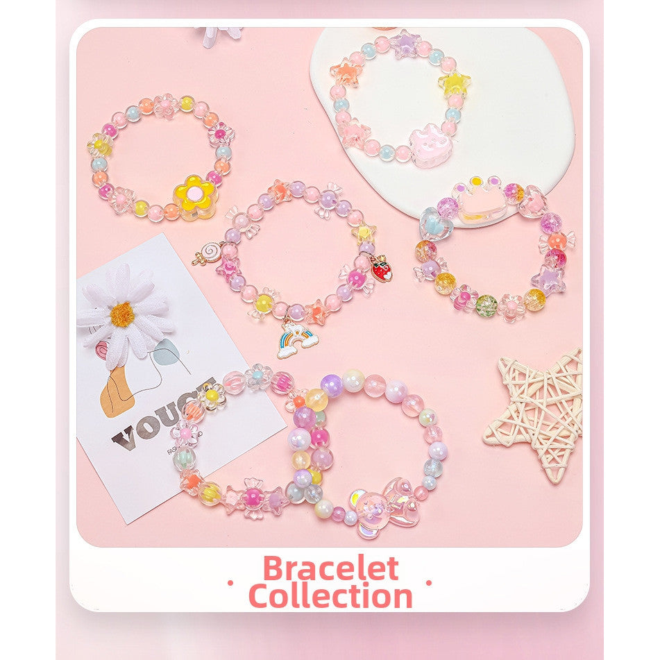 SG Kids DIY Bead Stringing Kit Crystal Bracelet/Necklace/Hand Pendant / Acrylic Puzzle Toys
