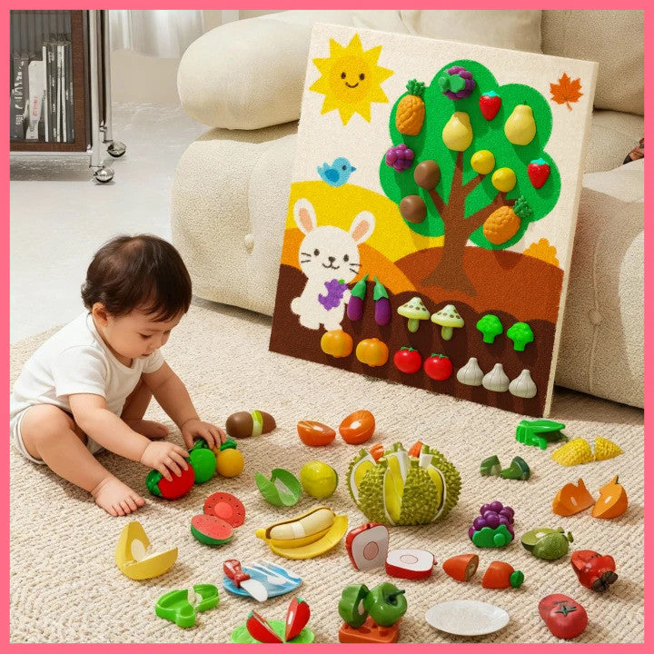 SG  Baby Montessori Early Education Smart Toy Board - Fruit Picking Fun Learning Board Toddler Birthday Gifts