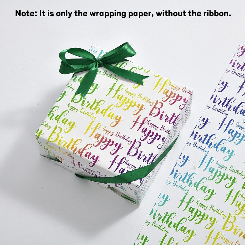 Birthday Wrapping Paper /Gift Wrappers for Holiday Kids Gift Box Packaging Paper/Card / Ribbon