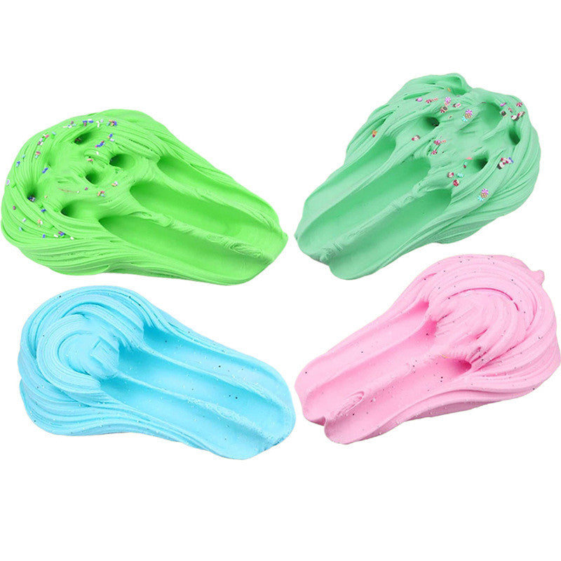 12 color butter mud slime set, slime cotton mud puff glue, color mud foaming clay