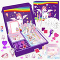 Anakkidsg---Unicorn purple DIY diary set, handbook scrapbook, birthday gift for girls