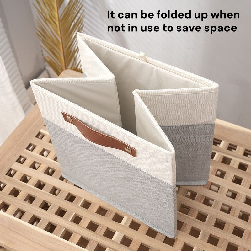 Tas Cloth Folding Storage Basket KALLAX Linen Household Toys Clothing Storage Box with Handle