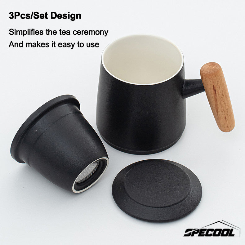 SG Specool® Tea Cup Gift Box Set Ceramic Mug Gift Set Tea Water Separation Cup Present Souvenirs Friends Father Gifts