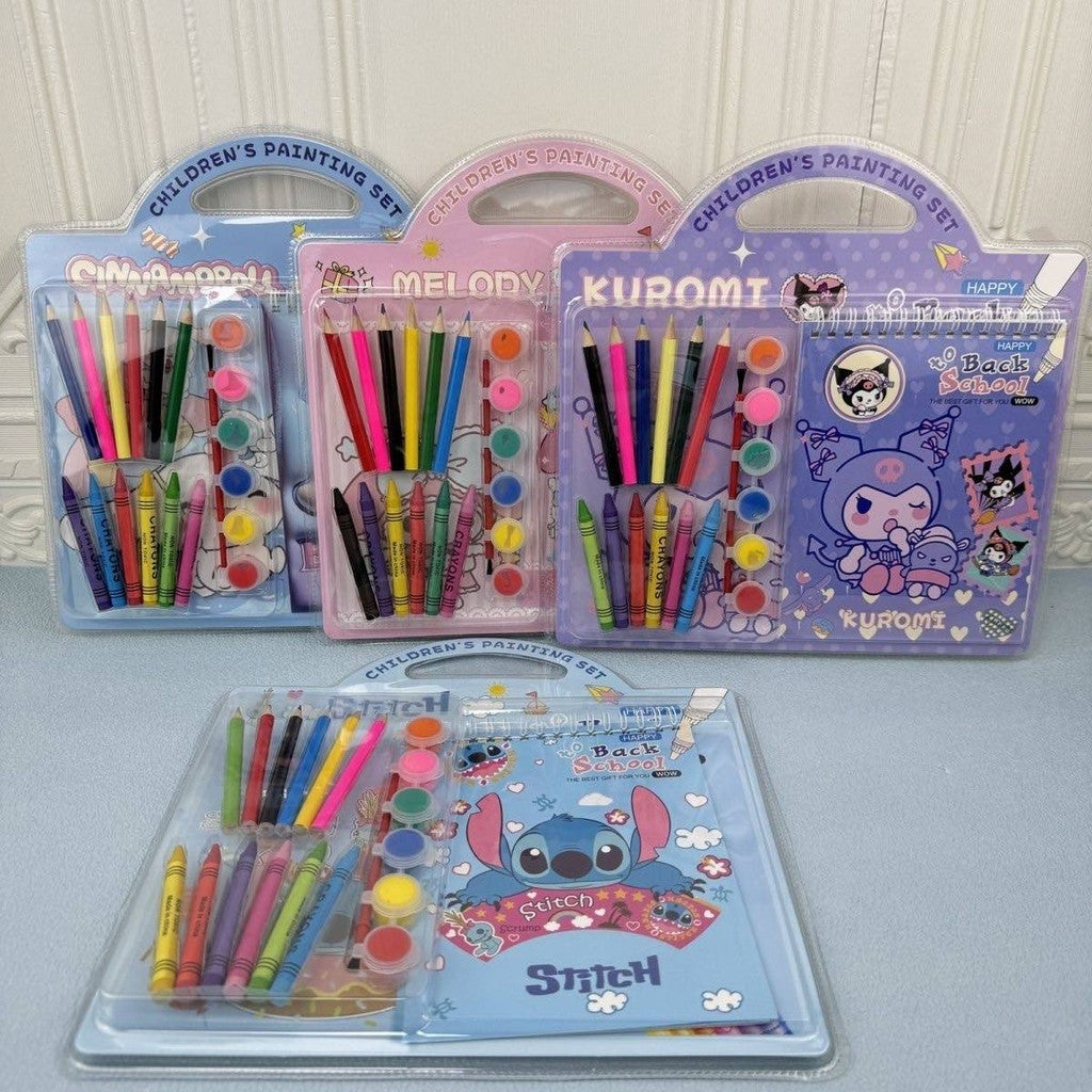 SG Children's Painting Set Stationery Gift Box Cartoon Drawing Book Goodie Bag Kids Birthday Party Gift Set
