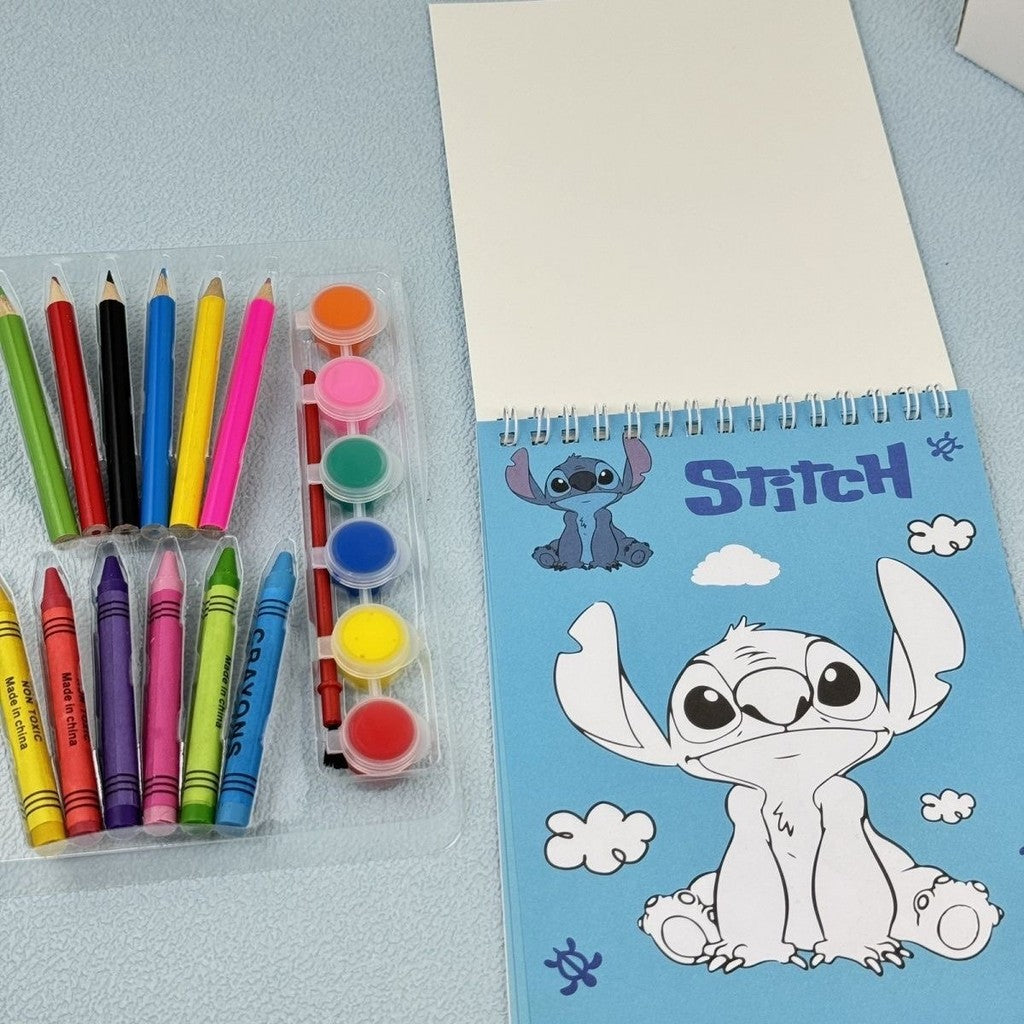 SG Children's Painting Set Stationery Gift Box Cartoon Drawing Book Goodie Bag Kids Birthday Party Gift Set