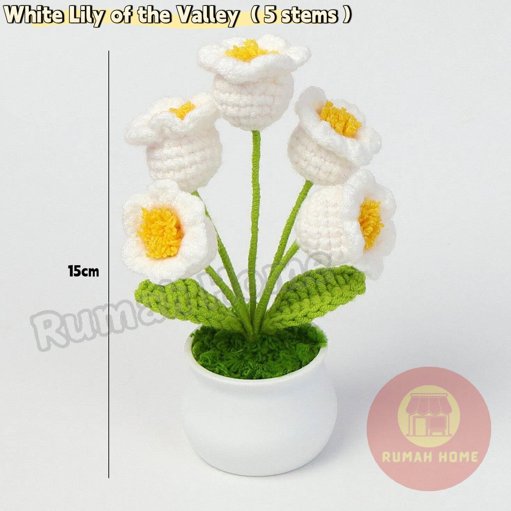 Crochet Sunflower Mini Potted Flower Handmade Decor Office Desk Car Decor Gift for Women Teachers Birthday Christmas