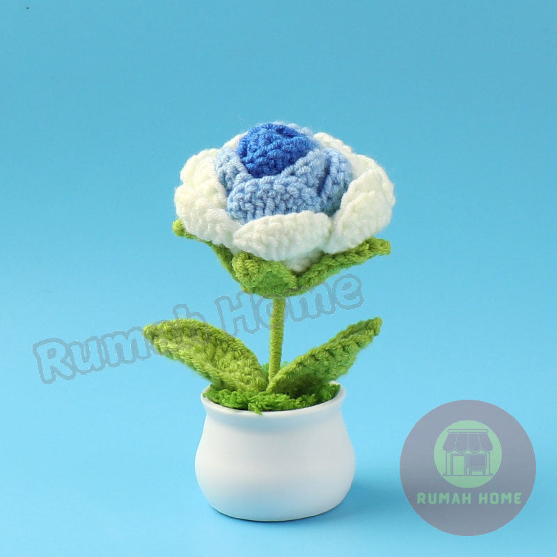 Crochet Sunflower Mini Potted Flower Handmade Decor Office Desk Car Decor Gift for Women Teachers Birthday Christmas