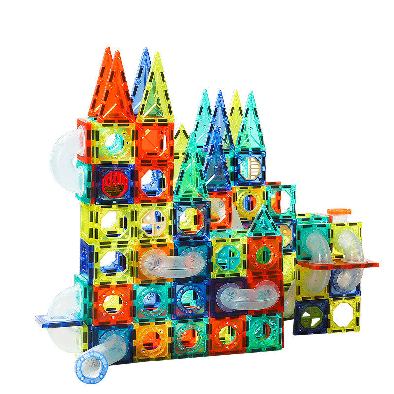 SG  Magnetic Tiles Pipe Blocks for Toddlers 3D Clear Magnets STEM Toys Children Magnetic Tiles Building Set