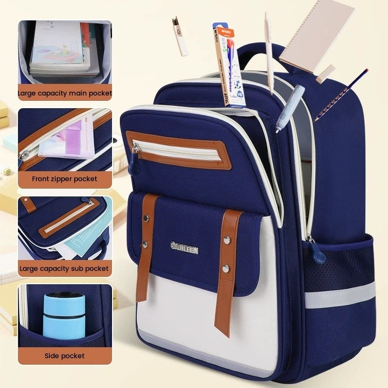 Tasbag Kids School Bag Ergonomic School Backpack for Grades 1-6