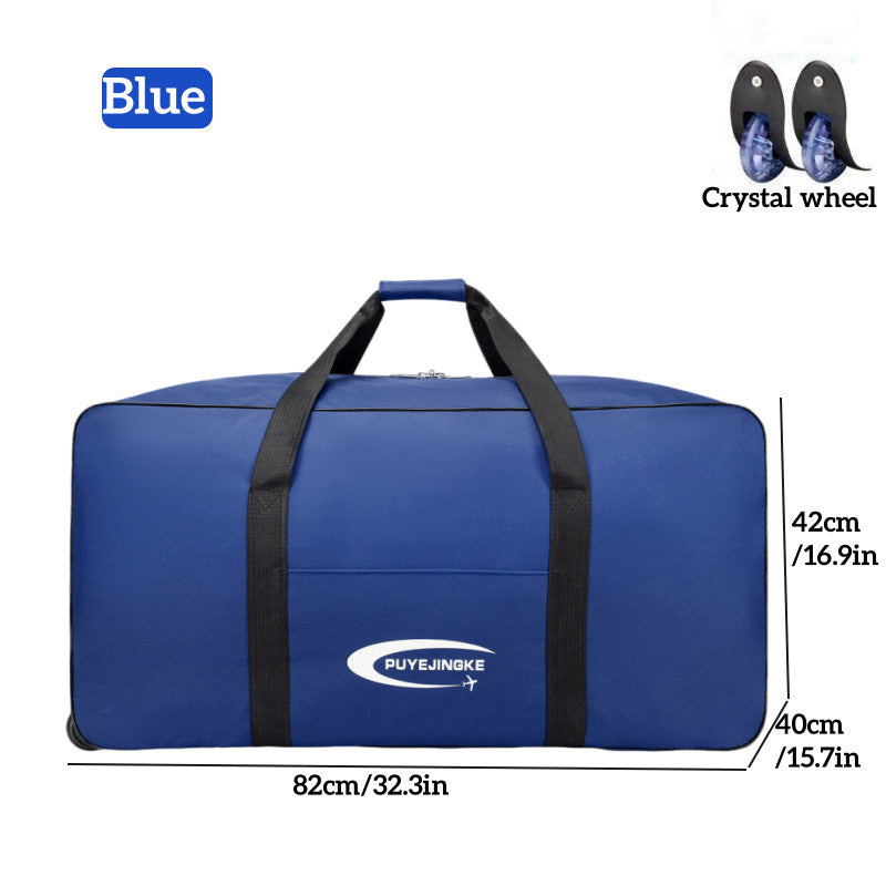Tas Large-capacity Travel Bag with Wheels Oxford Cloth Foldable Luggage beg Duffle Weekender Bag