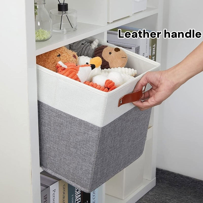 Tas Cloth Folding Storage Basket KALLAX Linen Household Toys Clothing Storage Box with Handle