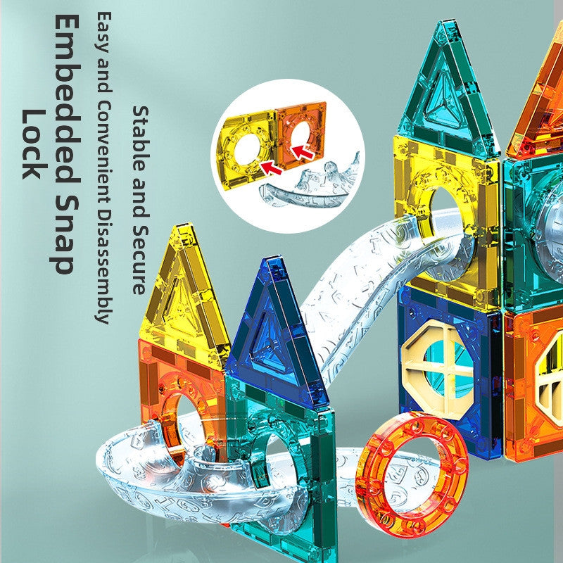 SG  Magnetic Tiles Pipe Blocks for Toddlers 3D Clear Magnets STEM Toys Children Magnetic Tiles Building Set