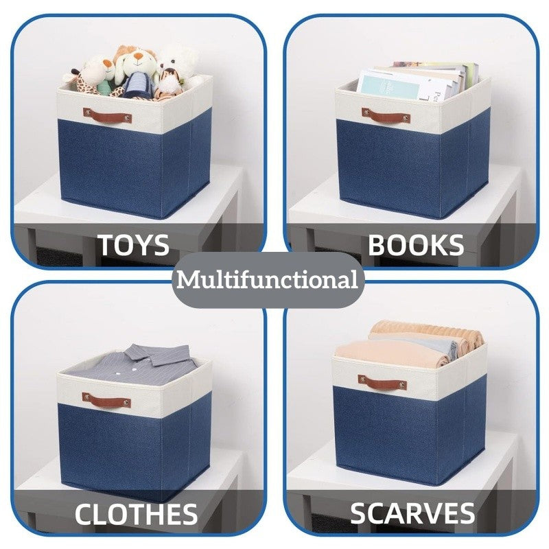 Tas Cloth Folding Storage Basket KALLAX Linen Household Toys Clothing Storage Box with Handle