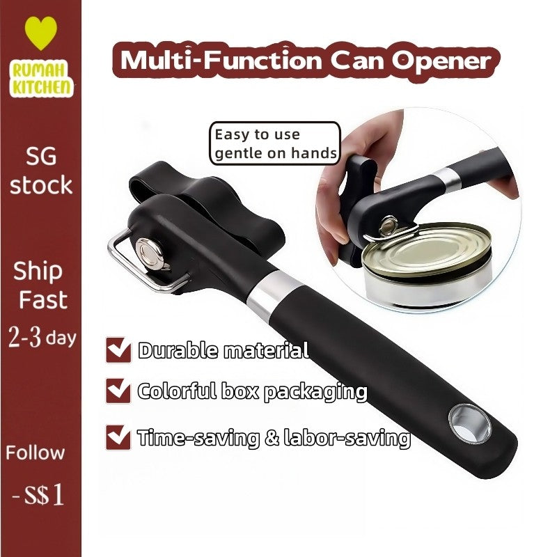 Safe Cut Can Opener Stainless Steel Smooth Edge Can Opener Manual Can Opener Jar Opener