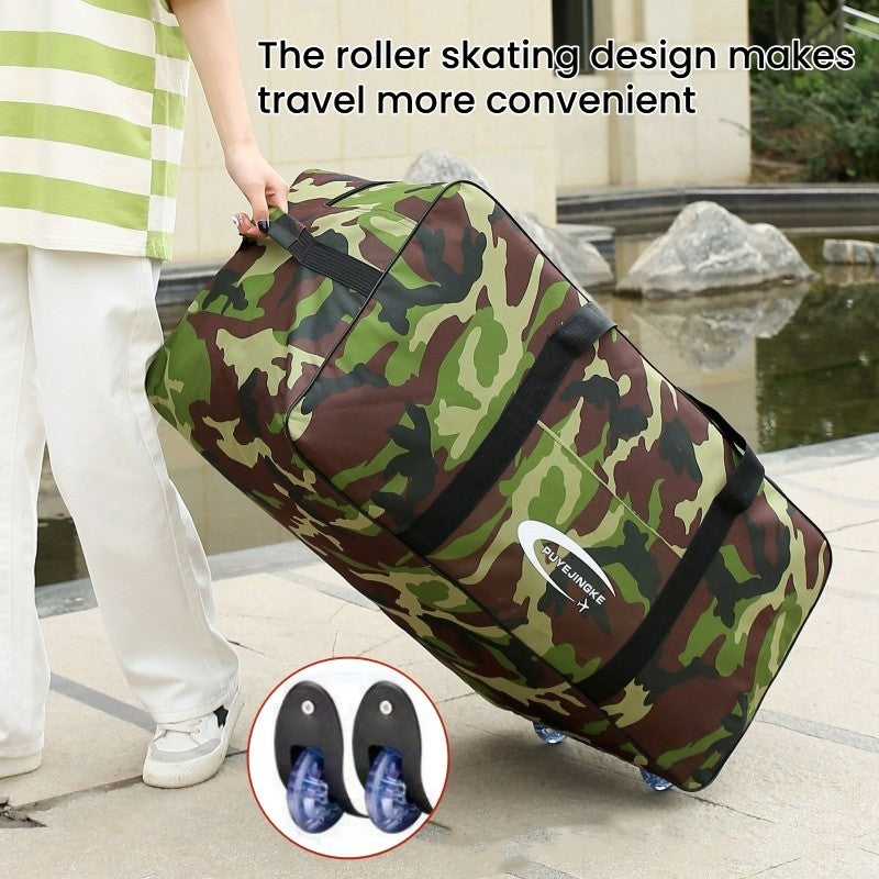 Tas Large-capacity Travel Bag with Wheels Oxford Cloth Foldable Luggage beg Duffle Weekender Bag