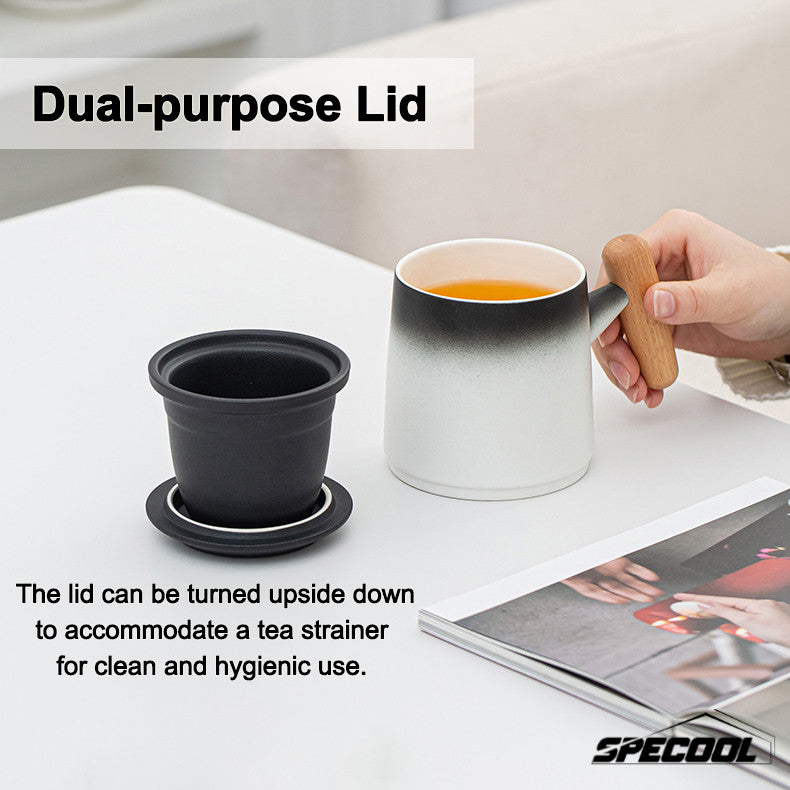SG Specool® Tea Cup Gift Box Set Ceramic Mug Gift Set Tea Water Separation Cup Present Souvenirs Friends Father Gifts