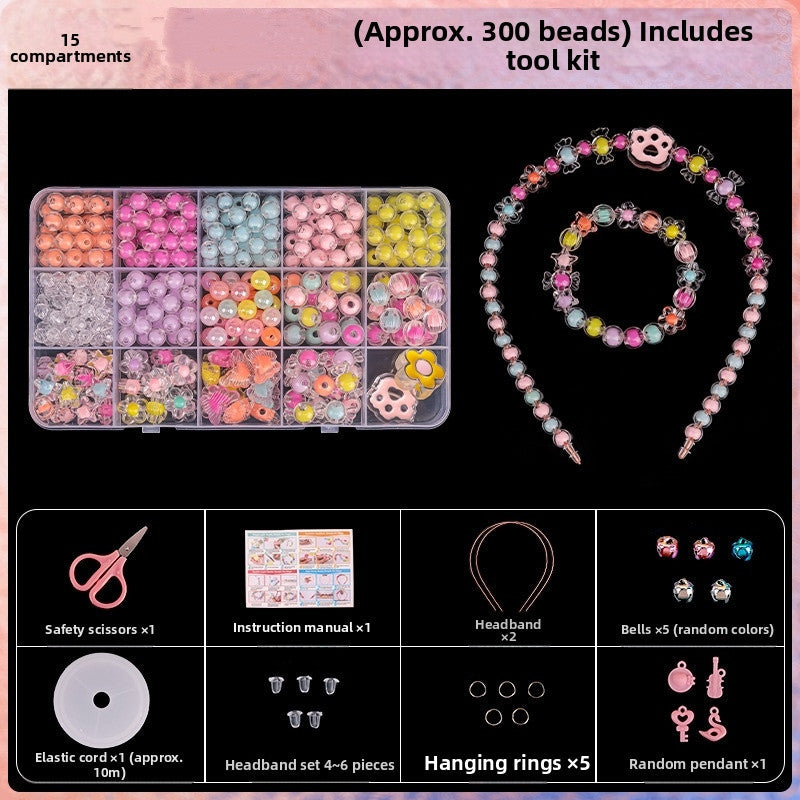 SG Kids DIY Bead Stringing Kit Crystal Bracelet/Necklace/Hand Pendant / Acrylic Puzzle Toys