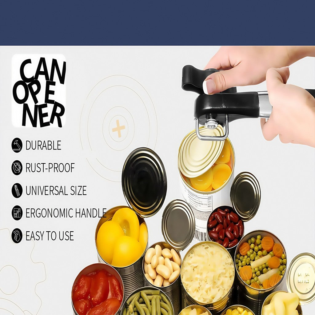 Safe Cut Can Opener Stainless Steel Smooth Edge Can Opener Manual Can Opener Jar Opener