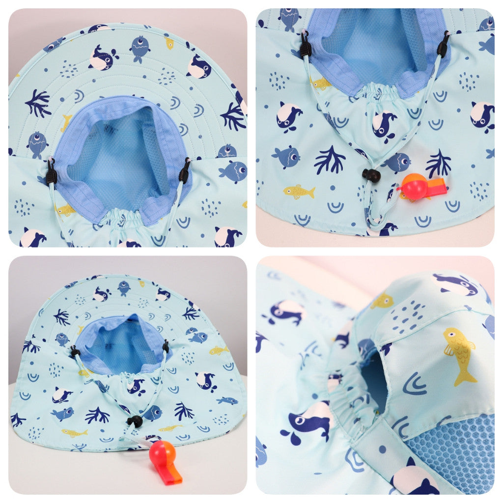 【SG stock】UV Protection Kids Sun Hat Big Brim Sunshade Hat Summer Breathable Fisherman Hat Neck Protection