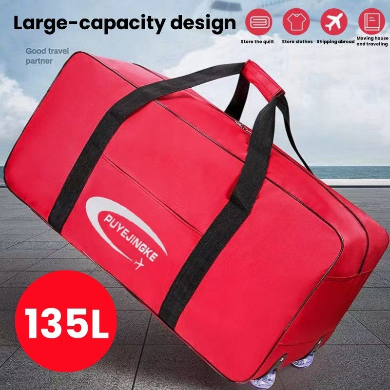 Tas Large-capacity Travel Bag with Wheels Oxford Cloth Foldable Luggage beg Duffle Weekender Bag
