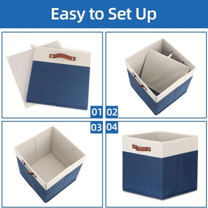 Tas Cloth Folding Storage Basket KALLAX Linen Household Toys Clothing Storage Box with Handle