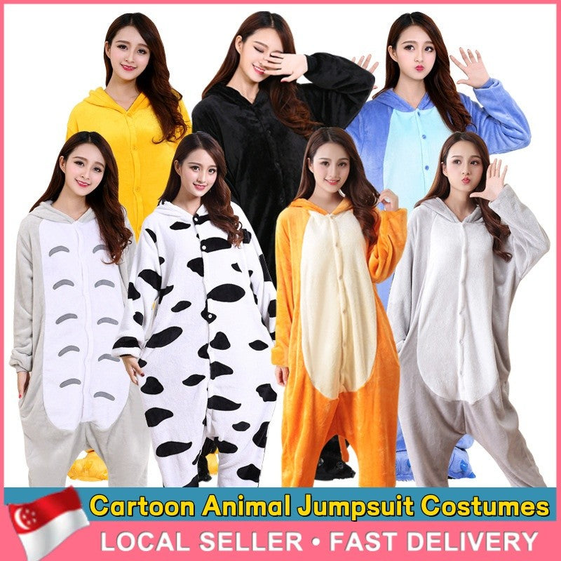 SG Cartoon Animal Costume Pajamas Cosplay Halloween Christmas Sleepwear Jumpsuit Homewear